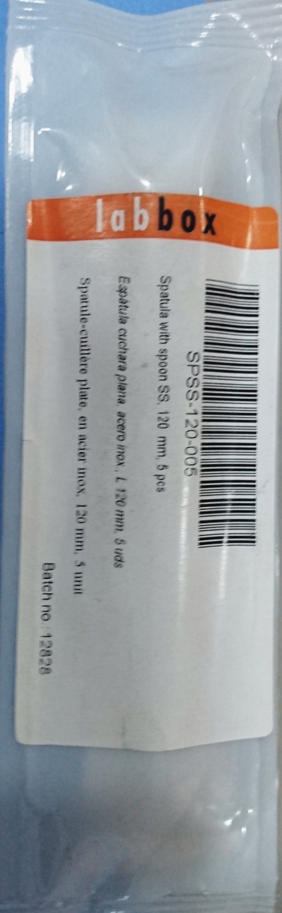Spatule-cuillère plate, en acier inox, 120 mm, 5 unit.